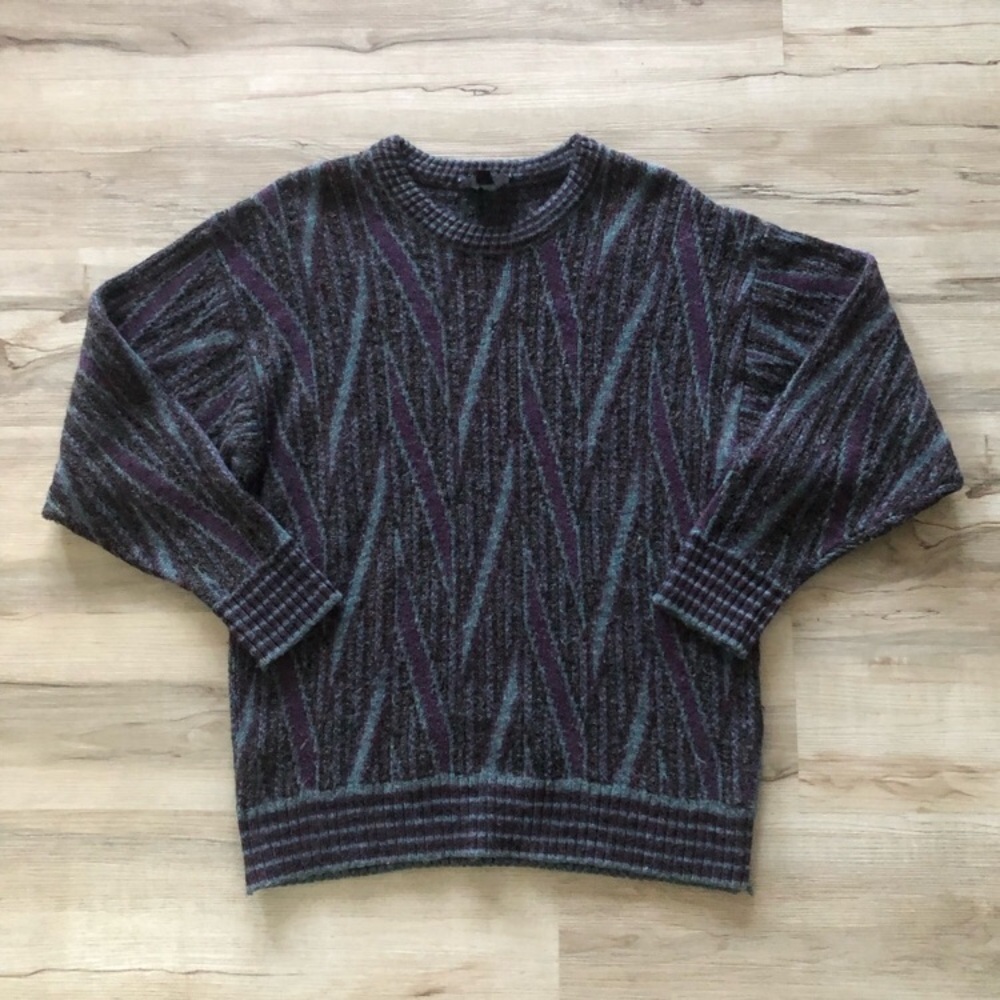 Sears Men's Purple and Gray Sweater
